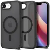 Spigen Crystal Hybrid (MagFit) (Apple iPhone 16e), Coque pour téléphone portable, Noir, Transparent