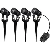 Chilitec Lampes de jardin Set 4 projecteurs pour extérieur IP65 3000K