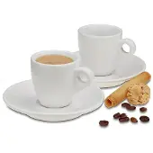 kela Tasse à espresso avec soucoupe set de 4 pièces MATTIA blanc KL-12748