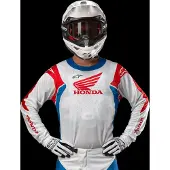 Alpinestars Honda Racer Iconic Jersey White Bright Blue Bright Red Taille L