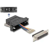 DeLOCK Kit de montage adaptateur femelle D-Sub 25 broches vers RJ12 femelle noir