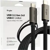 Ringke Câble Usb 3.2 Gen 2X2 Type-C Pd240W 200Cm Noir