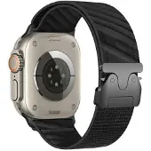 Beline pasek Apple Watch Oblique 38/40/41mm czarny/black (Nylon), Sangles de montre, Noir