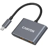 Canyon DS-3, Hub USB-C, 3 ports, 2xUSB-A 10Gbps, 1xUSB-C 10Gbps, gris