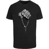 Mister tee T-Shirt 'Faith Meets Strength' gris / gris clair / noir / blanc