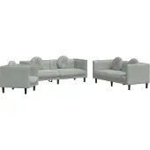 vidaXL Ensemble de canapés 3 pièces avec coussins gris clair velours