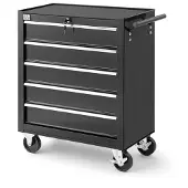 HBM Chariot à outils 5 tiroirs, 62 cm, noir