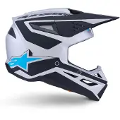 Alpinestars S-M3 Heat Noir Argent Mat Casque Motocross Taille 2XL