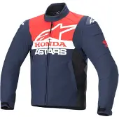 Alpinestars SMX Honda, veste textile imperméable ,Bleu Foncé/Noir/Rouge Clair ,M