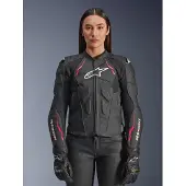 Alpinestars Veste en cuir pour femme Dusk Noir/Rose 38