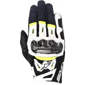 Alpinestars SMX-2 Air Carbon V2 Noir Blanc Jaune Gants Taille S