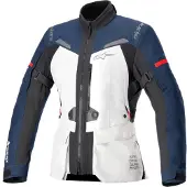 Alpinestars Veste de moto textile imperméable Stella ST-7 2L GTX pour femme, gris/noir/bleu, L