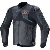 Alpinestars Veste de moto en cuir perforée Atem V5, noire, taille 48