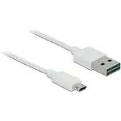 DeLOCK Câble EASY USB 2.0 A vers Micro-B 1 m blanc, utilisable des deux côtés