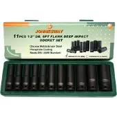 Jonnesway Impact Sockets Long Set of 11 Elem. 1/2" S03Ad4111S