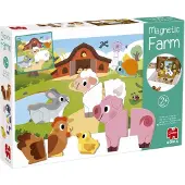 Goula Jeu magnétique - - Ferme magnétique - 12 animaux en bois - 2 toiles de fond - Éducatif et créatif