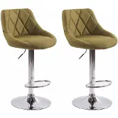 CLP lot de 2 tabourets de bar Lazio tissu