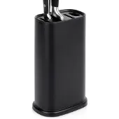 Excellent Housewares Porte-couteaux noir avec compartiments