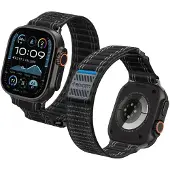 Spigen WBF0 (Acier inoxydable, Nylon, Plastique, Tissu), Sangles de montre, Noir