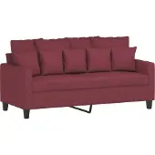 vidaXL Canapé 2 places vin rouge 140 cm Tissu