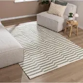 FRAAI Tapis en coton | Dazzle Blocks Vert/Blanc | 200x290cm | Blanc | Rectangulaire | Tapis