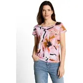 Tom Tailor T-shirt beige foncé / rose / rose pastel / noir