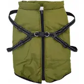 vidaXL Manteau pour chien vert olive L44 Polaire et polyester
