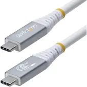 StarTech.com .com Câble USB4 de 3 m, 20 Gbit/s, Câble USB-C USB-IF, 60 W PD, 4K 120 Hz DP 1.4, Gaine en TPE, Cordon USB-C Blanc