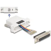 DeLOCK Kit de montage adaptateur D-Sub 25 vers RJ12 blanc, affectation flexible