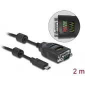 DeLOCK Adaptateur USB-C vers série DB9 avec testeur RS-232 à 9 LED
