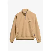 Superdry pour femme. W2012246A Sweat à demi-zip Country Club Half beige (L), Casuel, Polyester