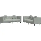 vidaXL Ensemble de canapés 2 pièces avec coussins gris clair velours