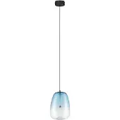 Nova Luce Suspension design Oblo 1 verre bleu clair