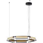 Nova Luce Apnea - lampe suspendue - Ø 72 x 150 cm - 39W dimmable LED inclus - noir sablé, or et gris