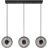 Nova Luce Suspension unique Ballet Noir 3 lumières droit