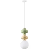 Nova Luce Suspension Clio M céramique verte et jaune