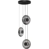 Nova Luce Suspension unique Ballet Noir 3 lumières rond
