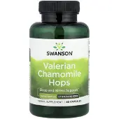 Swanson Health , Valériane Camomille Houblon, Standardisé, 60 Gélules