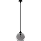 Lyora Suspension Palmer Simple noir avec verre fumé