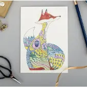 DM Collection Carnet A097 B6 + enveloppe « Renard jaune » -