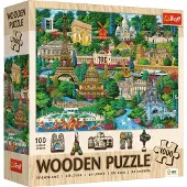 Trefl Puzzle en bois 1000 el. France, lieux célèbres