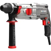 Graphite Marteau perforateur SDS-Plus - 3,4 Joule - 900W - vitesse 0-950 tr/min - 3m de câble & 30mm de capacité de perçage - avec coffret, forets, adaptateur