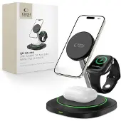 Tech-Protect Qi15W-A46 3In1 Magnetic Magsafe Wireless Charger Noir