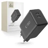 Tech-Protect Nc45W-Gan Chargeur réseau 2 ports Pd45W Noir