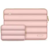 Tech-Protect Puffy Laptop Sleeve 13-14" with accessory pouch - Pink (14"), Sac pour notebook, Pink