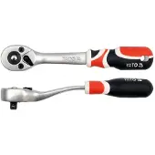 YATO Clé à cliquet - - YT - 1/4'' - Acier au chrome vanadium - Ergonomique et incurvée