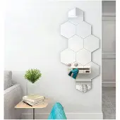 ITImport Jeu de 10 miroirs acryliques hexagonaux LUSTRO 265