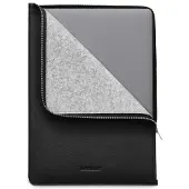 WOOLNUT Leather Folio -suojatasku 16" MacBook Pro, musta (16", Apple), Sac pour notebook, Noir