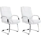 CLP Lot de 2 chaises Attila avec piètement métallique blanc