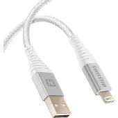Swissten - Cabo Polyamide USB - Lightning 1,5m (blanc)